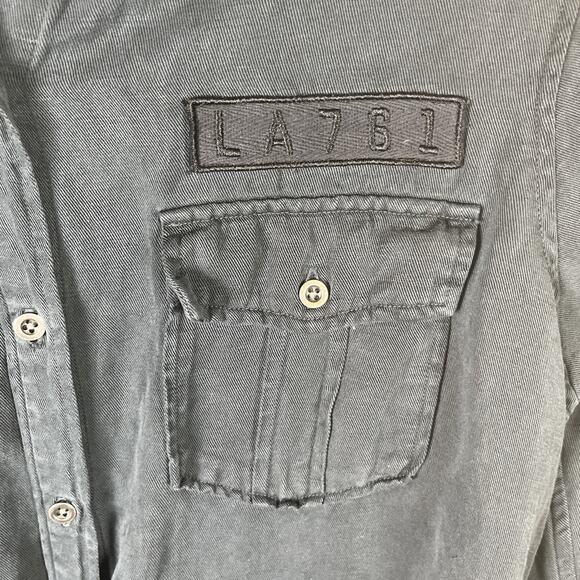 Rails Shacket Kato Stars Military Linen Blend Shirt Jacket Top Tencel Linen EUC - Picture 11 of 11
